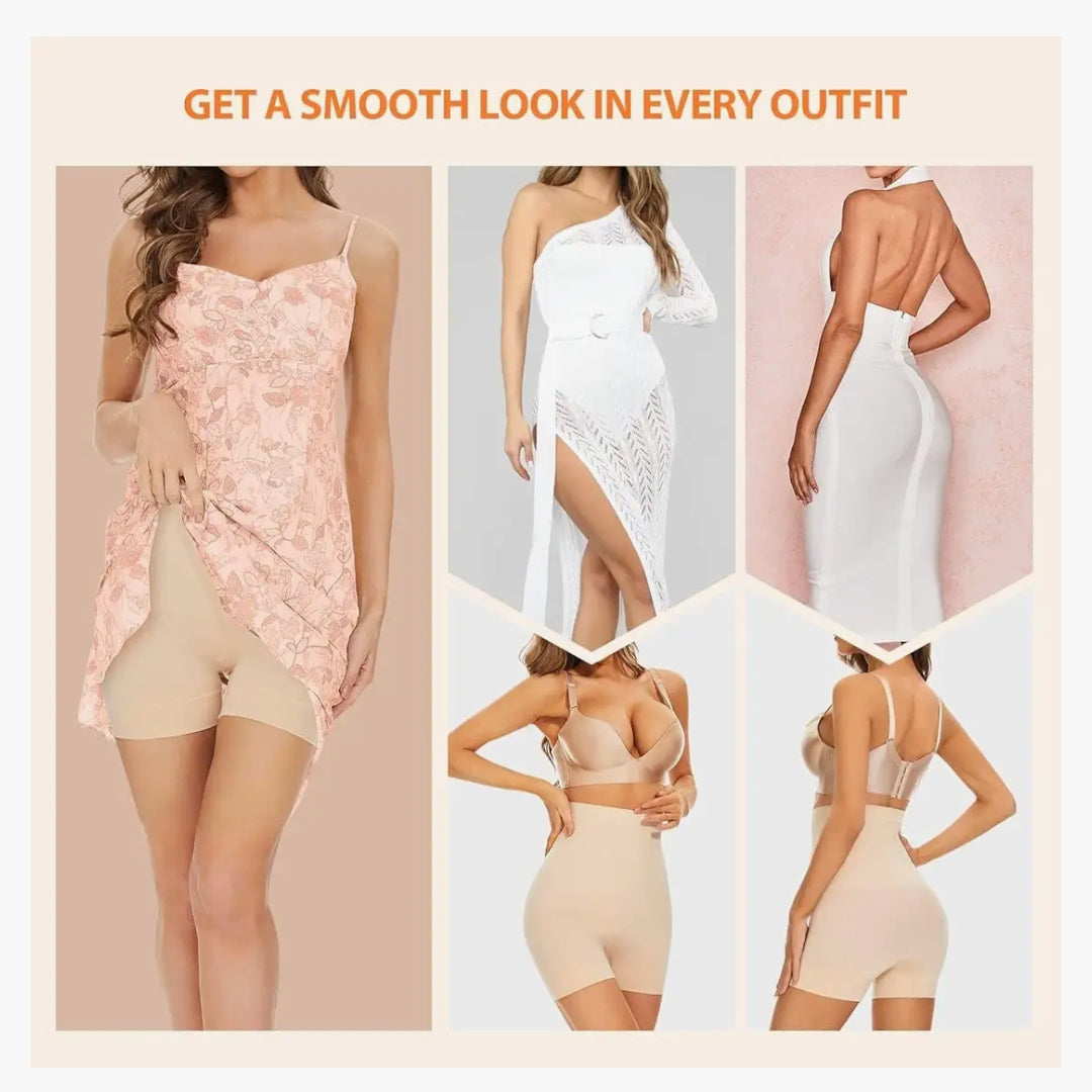 4-in-1 Shaper - Quick Slim Shape Wear Tummy, Back, Thighs, Hips - Black/Efffective Seamless Tummy Tucker